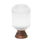 Namų dekoracija Grace, stiklas/mediena, &Oslash; 15 cm, 26 cm, balta sp./bronzos sp.