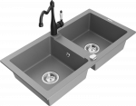 Plautuvė su virtuviniu mai&scaron;ytuvu Mexen Mario, derva/granitas, 82 cm x 43.6 cm x 16.1 cm, pilka sp.