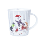 Kalėdinis puodelis Home4you Mia Snow, balta sp./raudona sp./pilka sp., 0.32 l