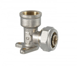 Tvirtinama užveržiama alkūnė TDM Brass 1080, 90 &deg;, 20mm x 1/2", žalvaris/nikelis