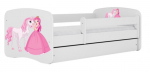 Vaiki&scaron;ka lova Kocot Kids Babydreams Princess&Horse, balta sp., 80 x 180 cm, be patalynės dėžės, su čiužiniu