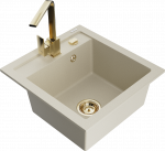 Plautuvė su virtuviniu mai&scaron;ytuvu Mexen Vito, granitas, 49 cm x 52 cm x 21 cm, aukso sp./smėlio sp.