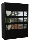 Spinta ADRK Florento 150, juoda sp., 58 cm x 150 cm x 200 cm, su veidrodžiu