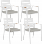 Lauko kėdžių rinkinys Beliani Taviano, balta sp./pilka sp., 58 cm x 54 cm x 86 cm