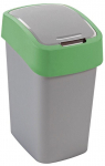 &Scaron;iuk&scaron;liadėžė Curver FlipBin, sidabro sp./žalia sp., 25 l, 47 cm x 26 cm