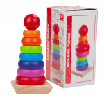 Lavinimo žaislas, dėlionė Pyramid Rainbow Tower, 19 cm, įvairių spalvų, 9 vnt.