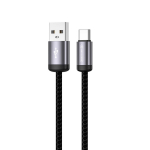 Kabelis Jellico B27 Woven Cotton, USB Type C/USB Type A, 100 cm, juoda sp., 30 W