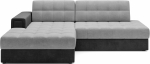 Kampinė sofa - lova Blezalt Monolith, juoda sp./pilka sp., kairinė, 240 x 150 cm x 82 cm