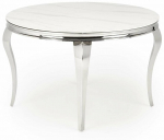 Stalas Reginald, balta sp./sidabro sp., 120 cm x 120 cm x 76 cm