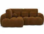 Kampinė sofa - lova Cozion Kendell, ruda sp., kairinė, 267 x 165 cm x 105 cm