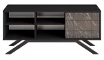 TV staliukas Kalune Design North, juoda sp., 130 cm x 58.6 cm x 38.6 cm