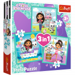 Dėlionė 3in1 Trefl Gabby's Dollhouse, 20 cm x 19.5 cm, 106 vnt., įvairių spalvų