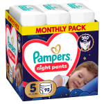 Sauskelnės nakčiai Pampers Night, 5 dydis, 11 - 17 kg, 92 vnt.