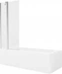 Vonia su sienele, įmontuojama Mexen Vega, 170 cm x 70 cm x 40 cm, stačiakampis, balta/chromo