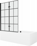 Vonia, su sienele su sienele, laisvai pastatoma Mexen Cube, 180 cm x 80 cm x 39 cm, stačiakampis, balta