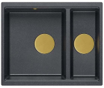 Virtuvinė plautuvė Quadron Logan 150, granitas, 56 cm x 46 cm x 22 cm, ruda sp./aukso sp./juoda sp.