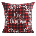 Kalėdinis dekoratyvinės pagalvėlės užvalkalas Merry Christmas, balta sp./juoda sp./raudona sp., 45 cm x 45 cm