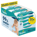 Drėgnos servetėlės kūdikiams Pampers Aqua, 1200 vnt.