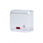 Mygtukas Schneider Electric Prima, 1 kl., balta sp.