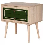 Naktinis staliukas Kalune Design Two 623, ąžuolo sp./žalia sp., 61 cm x 60 cm x 40 cm