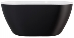 Vonia, laisvai pastatoma Besco Navia Black&White Matt, 160 cm x 80 cm x 60 cm, ovalas, balta sp./juoda sp.