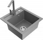 Plautuvė su virtuviniu mai&scaron;ytuvu Mexen Vito Grey, granitas, 49 cm x 52 cm x 21 cm, pilka sp.