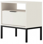 Naktinis staliukas Kocot Kids Austin, balta sp./juoda sp., 56.4 cm x 55 cm x 33 cm