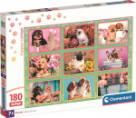 Dėlionė Clementoni Puppies Collage 29788, 33.5 cm x 48.5 cm, 180 vnt., įvairių spalvų