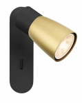 &Scaron;viestuvas sieninis SLV Puri 2.0 Cone, GU10, 1 x 6 W, aukso sp./juoda sp.