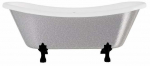Vonia, laisvai pastatoma Besco Amelia Glam, 190 cm x 77 cm x 69 cm, ovalas, sidabro sp./juoda sp.