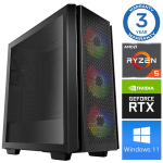 Stacionarus kompiuteris Intop RM74933 AMD Ryzen 5 5600X, DDR4 16 GB, SSD+HDD 480 GB 4 TB, Nvidia GeForce RTX5060 8 GB GDDR7, Windows 11 Pro