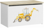 Žaislų dėžė, daiktų saugojimo ADRK Daria Digger, balta sp./geltona sp., 40 x 73 x 42 cm