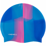 Plaukimo kepuraitė Crowell Multi Flame, mėlyna/rožinė