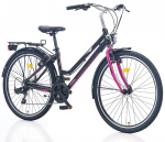 Dviratis miesto Corelli Shiwers, 26 ", 16" rėmas, juoda sp./rožinė sp.