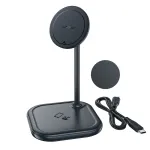 Belaidis įkroviklis AceFast E6 2-in-1, USB-C/2 x Qi Wireless, juoda sp., 15 W