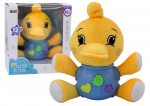 Interaktyvus žaislas, antis Lean Toys Plush, 19 cm, mėlyna/geltona