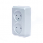 Dvivietis ki&scaron;tukinis lizdas Schneider Electric Prima WDE001040, be įžeminimo, balta sp.