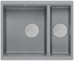 Virtuvinė plautuvė Quadron Logan 150, granitas, 56 cm x 46 cm x 22 cm, nerūdijančiojo plieno sp./sidabro sp.