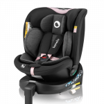 Automobilinė kėdutė Lionelo Navy I-Size, juoda sp./rožinė sp., 0 - 36 kg