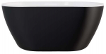 Vonia, laisvai pastatoma Besco Navia Black&White Matt, 150 cm x 80 cm x 60 cm, ovalas, balta sp./juoda sp.