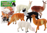 Figūrėlių rinkinys, lama Farm Animals, 6 vnt., ruda sp./balta sp./juoda sp.