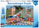 Dėlionė Ravensburger Fire Trucks 133291, 49 cm x 36 cm, 100 vnt., įvairių spalvų