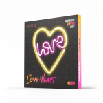 Dekoracija "&scaron;irdis" Neolia The Love Heart su LED ap&scaron;vietimu, 29 cm, 15 cm, balta/violetinė