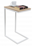Kavos staliukas ADRK Spark, balta sp./rusva sp., 40 cm x 30 cm x 62 cm