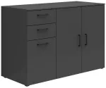 Komoda Black Red White MultiDo S588-KOM3D2S/120/80/52-GF, grafito sp., 83 cm x 120 cm x 52 cm