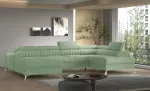 Kampinė sofa Lacante Poco 100, žalia sp., de&scaron;ininė, 202 x 354 cm x 92 cm