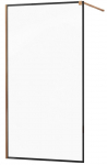 Du&scaron;o sienelė Mexen Kioto Walk-In Black Border, 140 cm x 200 cm, juoda sp./rausvojo aukso sp./grūdintas
