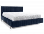 Lova dvigulė Plissa Velvetmat 40, 180 x 200 cm, tamsiai mėlyna sp., be čiužinio, su grotelėmis