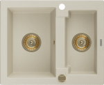 Virtuvinė plautuvė Mexen Carlos Beige+Gold, granitas, 58 cm x 47 cm x 17.7 cm, beige+gold