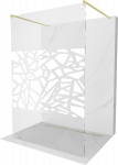 Du&scaron;o sienelė Mexen Kioto Walk-in, 120 cm x 200 cm, brushed gold/grūdintas